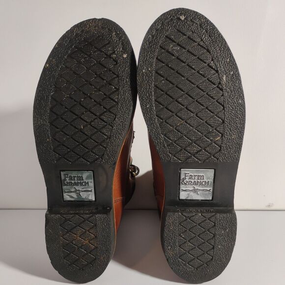 GEORGIA G3114 FARM AND RANCH BROWN LEATHER WORK LADIES 8.5 BOOTS - Picture 9 of 15